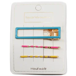 Popular Hair Ornament 3-Piece Hair Clip Set - Blue