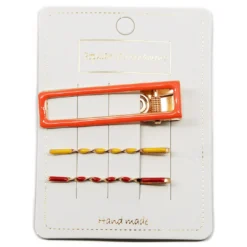 Popular Hair Ornament 3-Piece Hair Clip Set - Orange