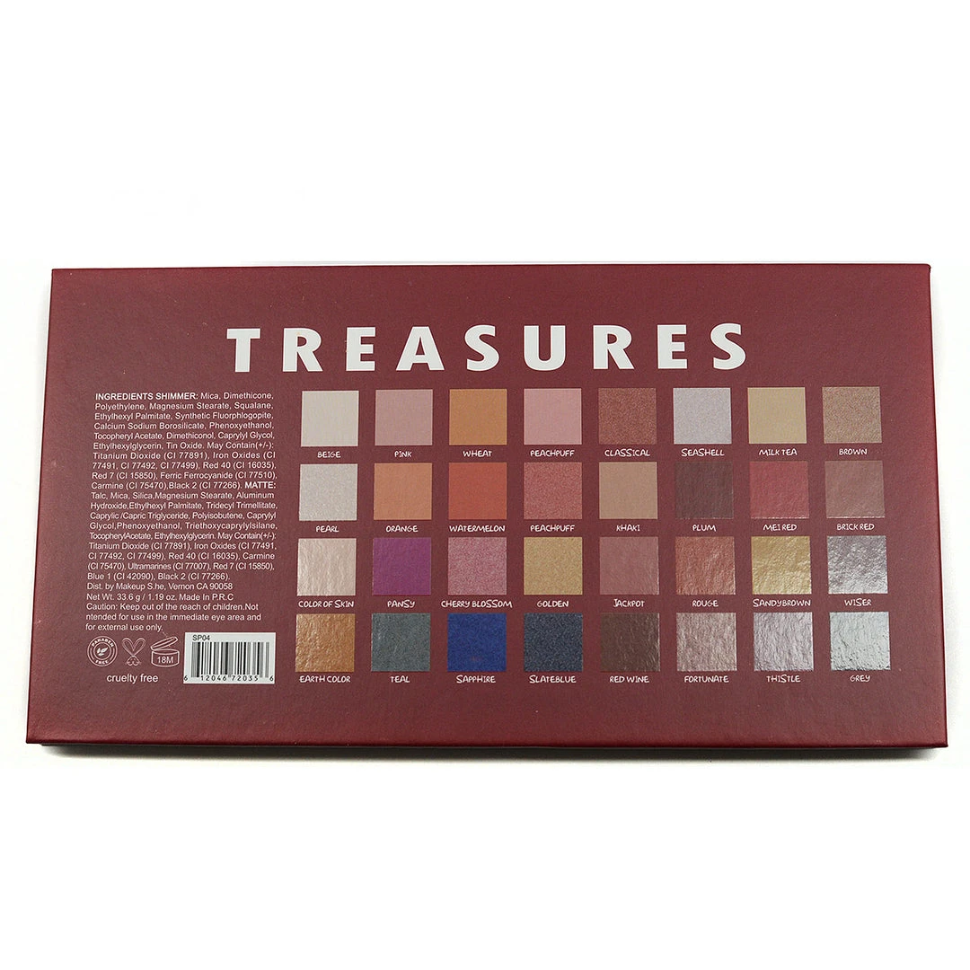 S.he Makeup 'Treasures' 32-Color Eyeshadow Palette (SP04) - Vibrant & Versatile Eye Makeup Kit 3 She Makeup S.he Makeup "Treasures" 32-Color Eyeshadow Palette (SP04)