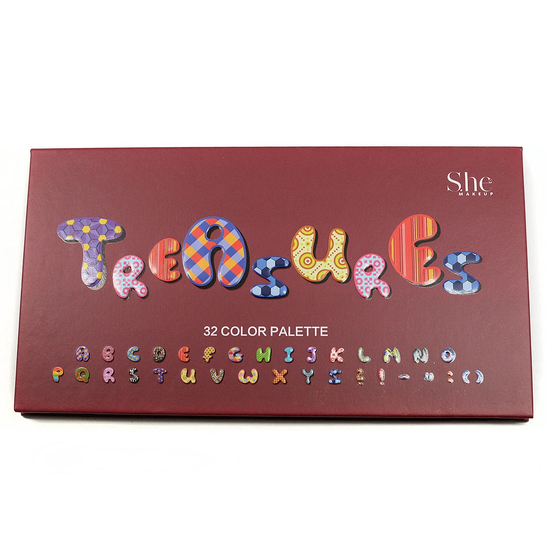 S.he Makeup 'Treasures' 32-Color Eyeshadow Palette (SP04) - Vibrant & Versatile Eye Makeup Kit 2 She Makeup S.he Makeup "Treasures" 32-Color Eyeshadow Palette (SP04)