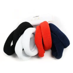 UBC Ribbed Cotton Hair Ties - Black, White, Red, Blue (8 Pcs)