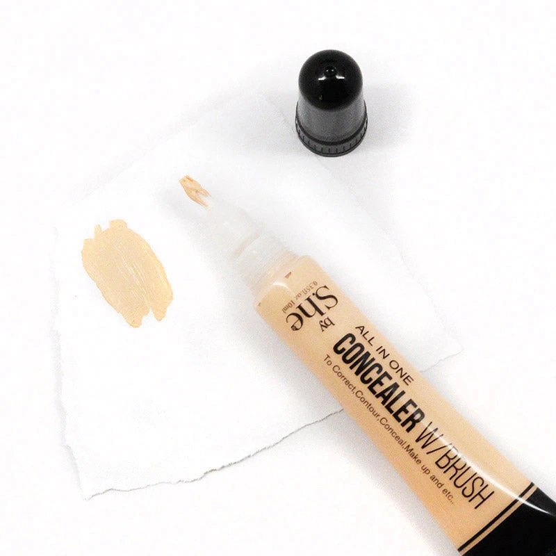 S.he Makeup All In One Concealer With Brush (Beige) - Flawless Coverage & Easy Application 1 She Makeup S.he Makeup All In One Concealer With Brush (Beige)